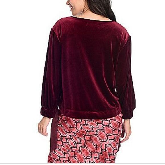 Band of Gypsies Velvet Tie Side Top Sz M - Picture 3 of 9